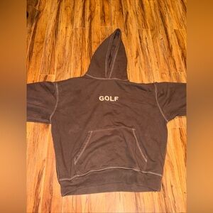 GOLF WANG Tyler The Creator Brown XXL hoodie with white embroidery